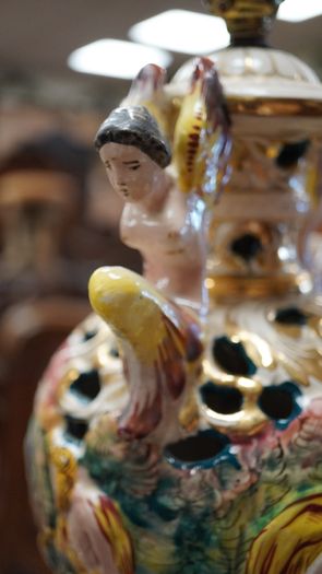 Pair of Mid-Century Italian Capodimonte Angel Table Lamps