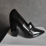 Black Shiny leather Court shoes size 40 Image 2
