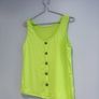 Pre Owned Neon Lime Button-Down Vest Top Image 4