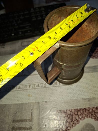 Rare 13 Piece Lot of Antique Chavagnat Tin Measuring Demi-Litre from Paris, France, dating  approximately 1800s.