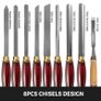 8PCS + 1 Free HSS Red Lathe Chisel Set for Wood Turning Root Furniture Carving Knife 6.89" Blade 16.14" Chisel With Tool Box Image 5