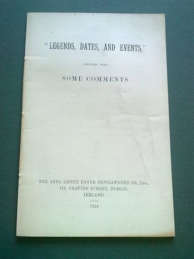 Legends, dates, and events Anna Liffey Power Development Co, 1924