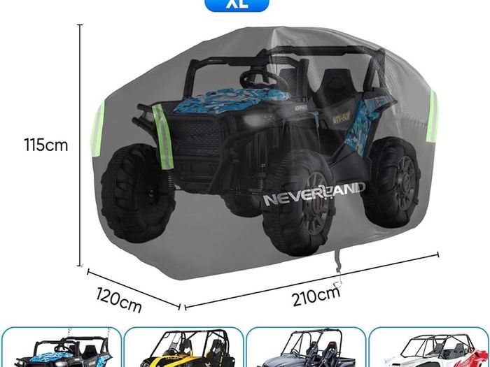 FREE EXPRESS SHIPPING ATV Cover Waterproof Heavy Duty Quad Bike Cover Outdoor XL Upgraded 210D Fabric UV Wind Dust Protection with Elastic,Adjustable Buckles,Reflective Strip Carry Handles,Front Mark,Storage Bag