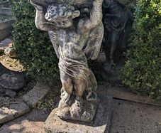 Angel and Shell Stone Birdbath garden statue