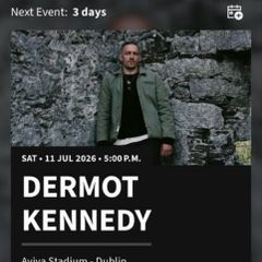 4 x dermot kennedy Saturday 11th July seating face value