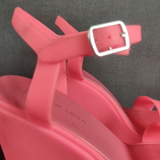 Pink wedges sandals size 39, NEW LOOK