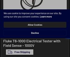 Fluke T6-1000 Electrical Tester Multimeter with FieldSense Technology