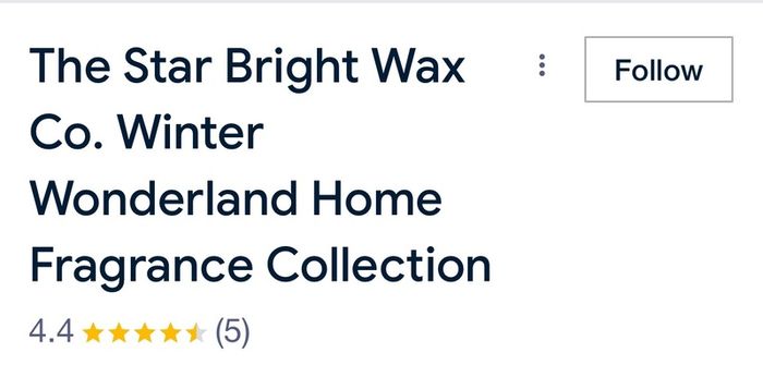 The Star Bright wax company scented candle and tea light collection