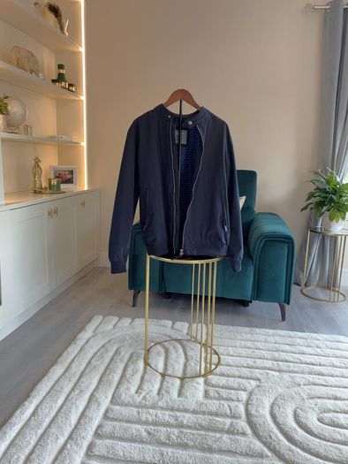 Mens navy smart-casual bomber jacket by Springfield