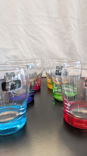 Newgrange Living Rainbow Coloured Base Tumblers Set of 6 Boxed