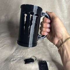 Monster Energy Can Holder Mug with Keychain | Gamer Desk Accessory