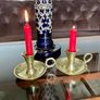 Pair Round Brass Candlestick Holders Considered by Helen James Collection Image 6