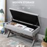 Storage Ottoman, Elegant Blanket Box with Bentwood Frame, Sponge Top, Footstool for Hallway, Entryway, Grey Image 4
