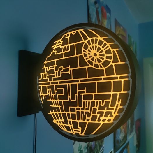Star Wars Death Star LED Wall Light Box Gaming Room Sci Fi Decor Lamp Gift