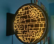 Star Wars Death Star LED Wall Light Box Gaming Room Sci Fi Decor Lamp Gift