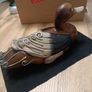 Hand Carved And Hand Painted Wood Duck With Gold Tone Eyes Image 5