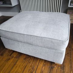 Fantasia grey silver footstool