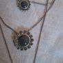 Pilgrim  Tiered Diamante Grey Necklace Image 8