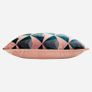 Paoletti Pair of Geometric Square Velvet Cushions (45cm) - Blush & Navy Image 5