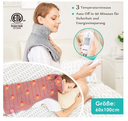 Heating Pad for Back, Shoulder, Neck, 60 x 100 cm
