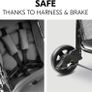 Grey - Super Lightweight Travel Pushchair with Raincover (only 5.9 kg) Compact & Foldable, Fully Reclining, XL Storage Basket, from Birth up to 15 kg Image 8
