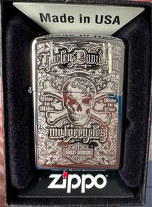 Zippo Harley-Davidson Skull "Live to Ride" Lighter - High Polish Chrome