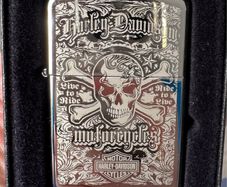Zippo Harley-Davidson Skull "Live to Ride" Lighter - High Polish Chrome