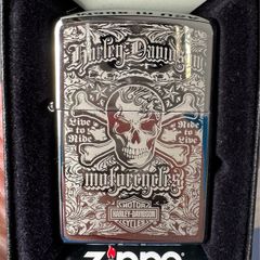 Zippo Harley-Davidson Skull "Live to Ride" Lighter - High Polish Chrome