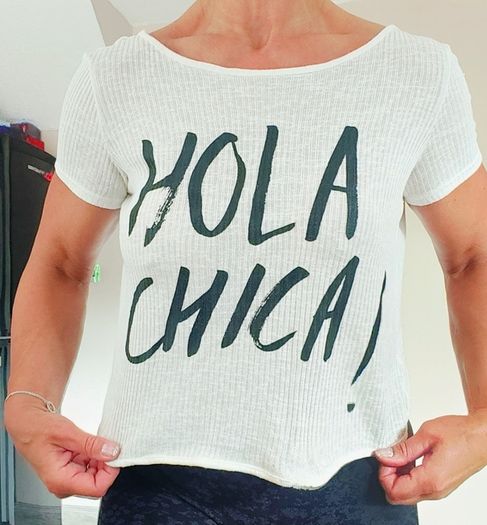 Open back white top, size 10