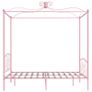 Canopy Bed Frame Pink Metal 120x200 cm Image 4