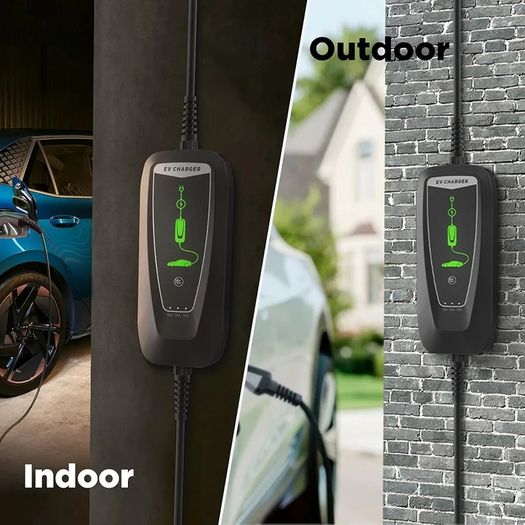 EV Charger Type 2 to 3 Pin Plug, 3kW | 8A-13A | 10M Portable EV Charger, Electric Car Charger Type 2 Charging Cable with LED Indicators IP66 Waterproof for EVs & PHEV