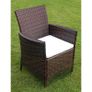 7 Piece Outdoor Dining Set with Cushions Poly Rattan Brown Image 4