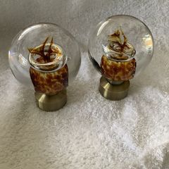 New Pair of Hand Crafted Glass Curtain Finials