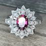 Garnet & Moissanite Silver Ring Image 4