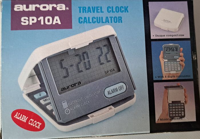 Aurora SP10a - Desk clock and Electronic Calculator  - New Old Stock