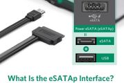 Ugreen Power ESATA (eSATAp) to SATA Cable Dual Power USB 12V 5V Combo to 22 Pin (7Pin + 15Pin) For 2.5"/3.5" HDD/SSD (Brand New/Warranty)