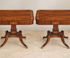 Pair of Antique  Rosewood inlaid Card tables