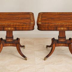 Pair of Antique  Rosewood inlaid Card tables
