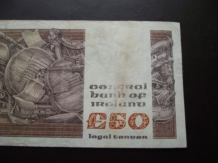 1982 Central Bank of Ireland 50 Pounds note. B Series