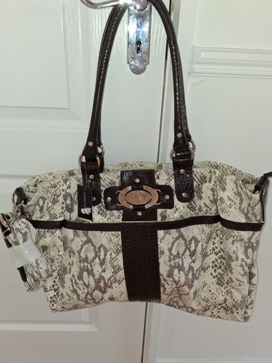Brown 3 Piece Snake Skin Luggage Set