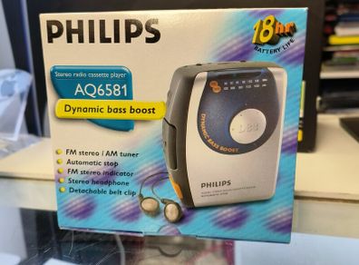 Philips AQ6581 Stereo Radio Cassette Player Walkman Dynamic Bass Boost (New)