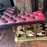 Antique Brass Club Fender with Burgundy Buttoned Seating Image 5
