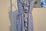 blue wrap dress