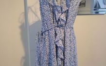 blue wrap dress