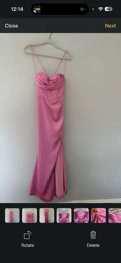 Pink Corset Gown Cally High Slit