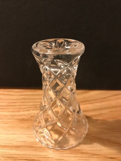 Small Crystal Hand Cut Glass Vase