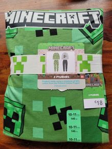 NEW Minecraft Pyjamas 2-pack (Age 10-11)
