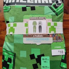 NEW Minecraft Pyjamas 2-pack (Age 10-11)