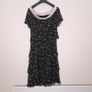 Jacques Vert Black Dusty Pink Polka Dots Tiered Layered Chiffon Flutter Sleeve Midi Dress 14UK/42EU Image 9