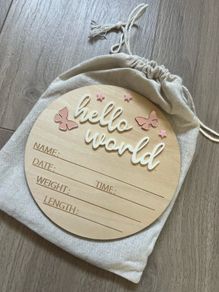 New baby announcement sign